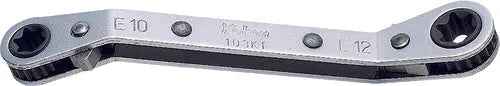 Reversible Ratcheting Ring Wrench TORX®  E4xE6 - Length 104mm