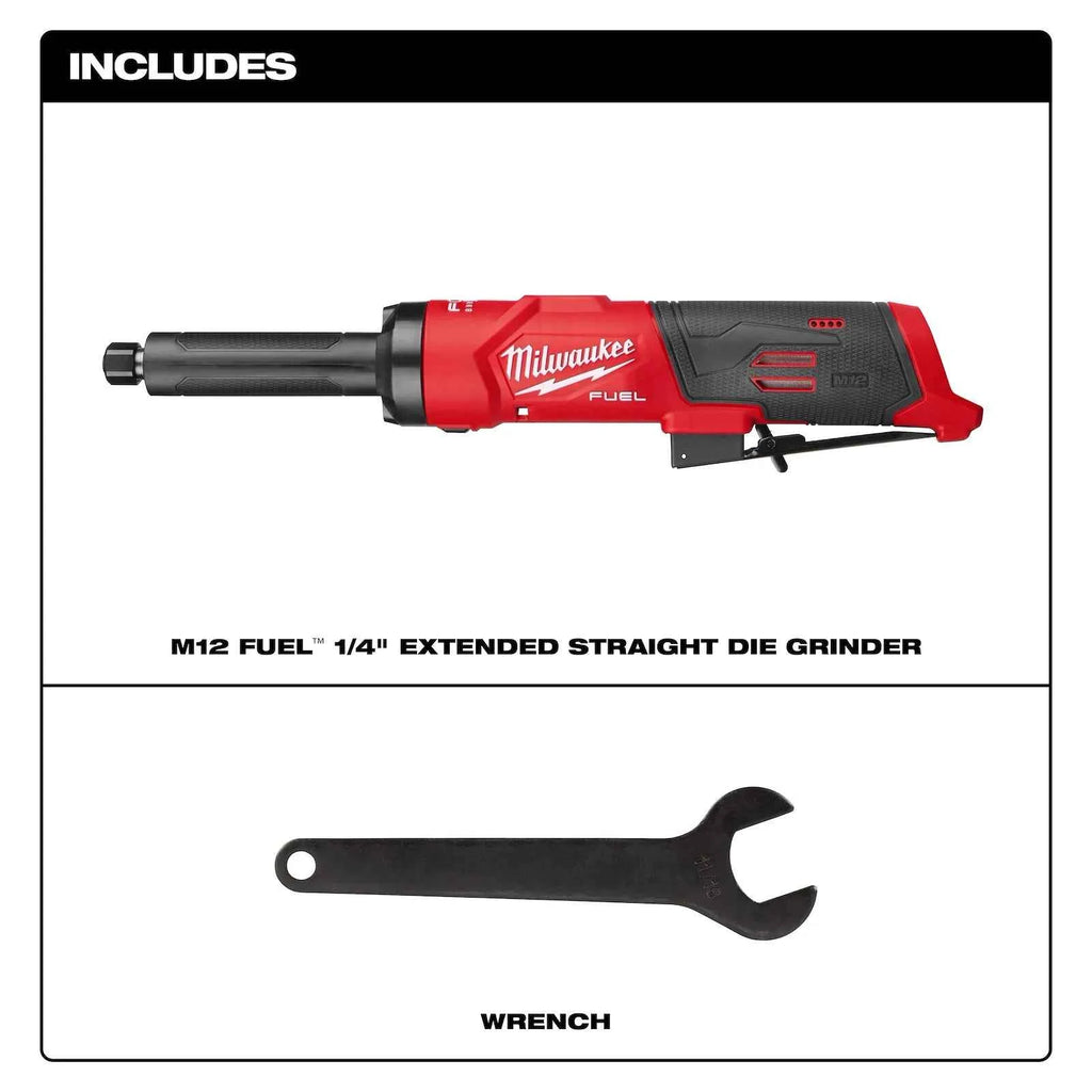 Milwaukee 3487-20 M12 FUEL™ 1/4" Extended Die Grinder (Tool Only)