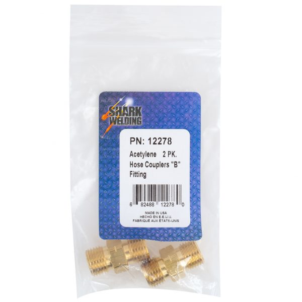 Shark Industries - 2 Pk. Hose Couplers “B” Fitting – Acetylene - Ridge Toolbox