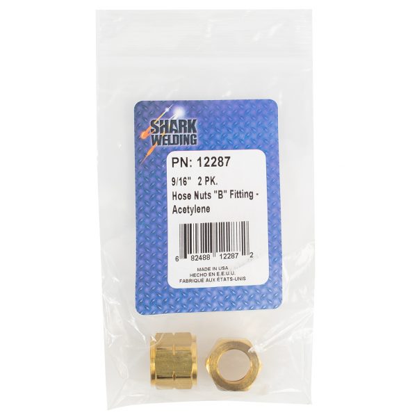 Shark Industries - Hose Nuts – “B” Fitting. Acetylene 9/16″ - Ridge Toolbox