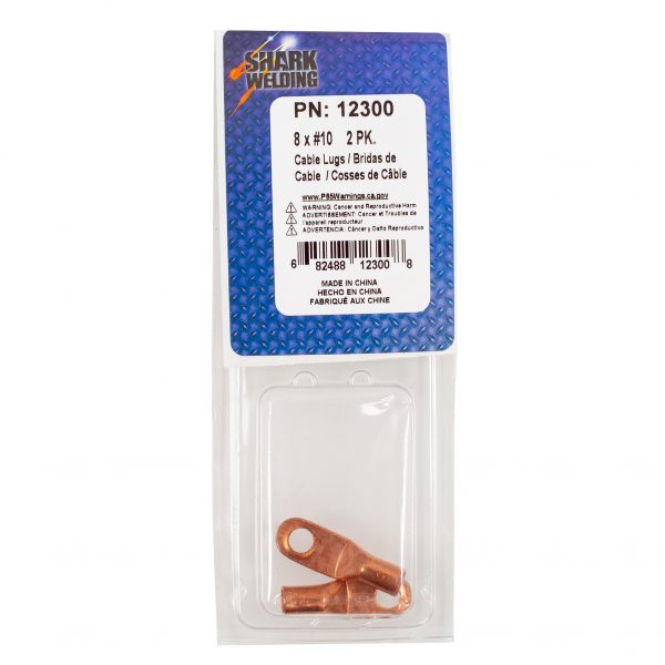 Shark Industries - Cable Lugs – Cable Size 8 – Stud #10 – 2 PK. - Ridge Toolbox
