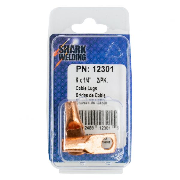 Shark Industries - Cable Lugs – Cable Size 6 – Stud 1/4″ – 2 PK. - Ridge Toolbox