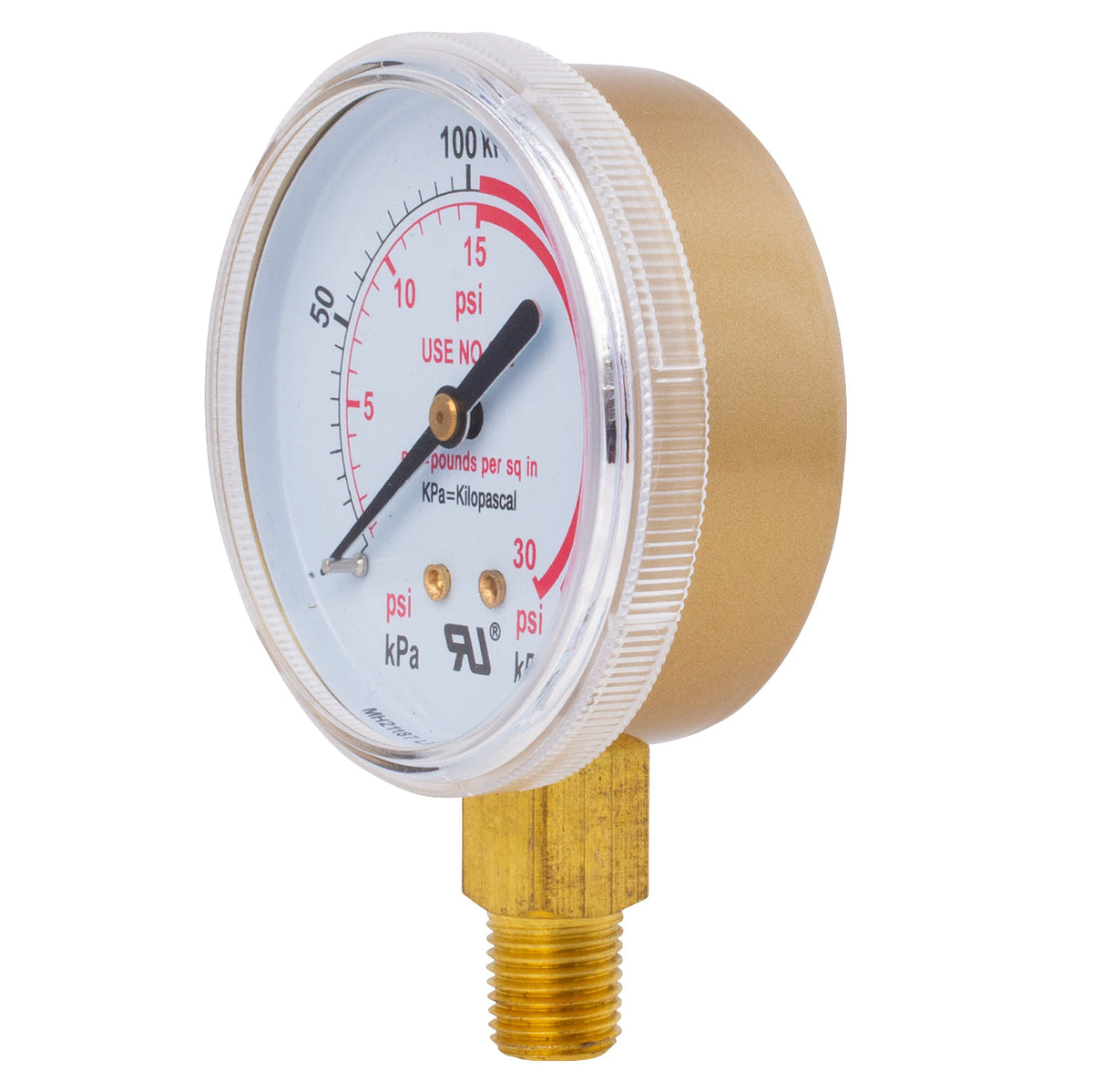 Shark Industries - Heavy Duty (Acetylene Only) Gauge – 2 1/2″ - 1/4" NPT - 0-30 Pounds - Ridge Toolbox