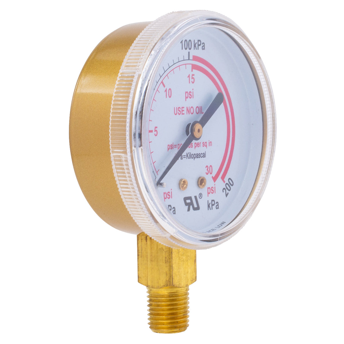 Shark Industries - Heavy Duty (Acetylene Only) Gauge – 2 1/2″ - 1/4" NPT - 0-30 Pounds - Ridge Toolbox