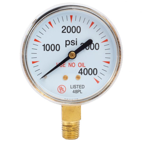 Shark Industries - All Gases Gauge – 2.5", 1/4" NPT, 0–200/400/4000 Pounds - Ridge Toolbox