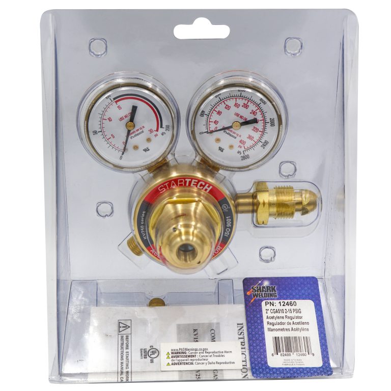 Shark Industries - Single Stage Regulators for Medium Duty Kits – Oxygen & Acetylene, 2″ Gauge - Ridge Toolbox