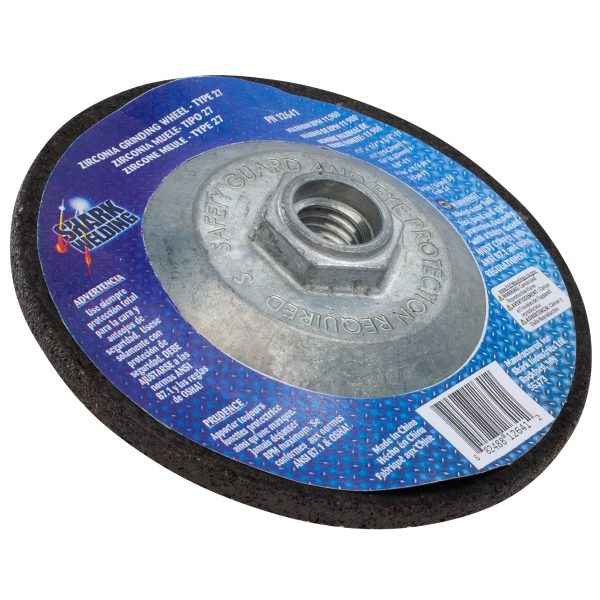Shark Industries - Depressed Center Type 27 Zirconia Grinding Wheels for Stainless Steel – Hubbed. 4.5″ x 1/4″ x 5/8 - 11NC – 24 Grit - Ridge Toolbox