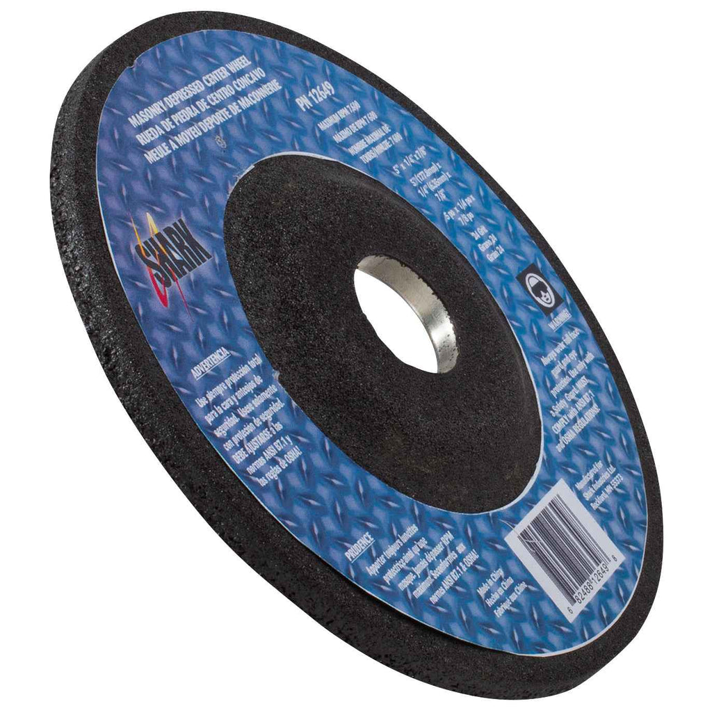 Shark Industries - 25PK - Depressed Center Type 27 Silicon Carbide Grinding Wheels- Hubless. 5″ x 1/4″x 7/8″ – 24 Grit - Ridge Toolbox
