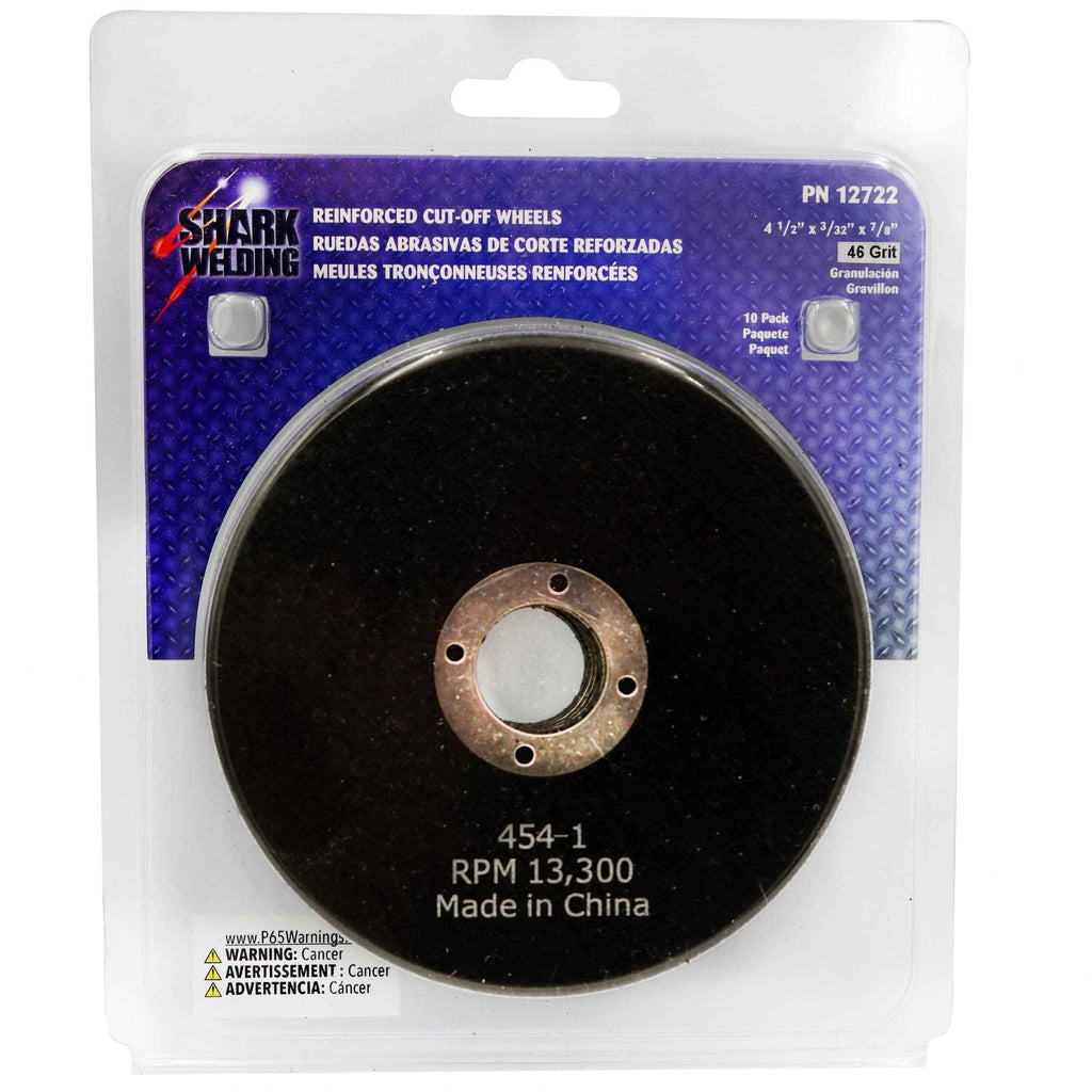 Shark Industries - Cut-Off Wheel – Aluminum Oxide – 4.5″ x 3/32″ x 7/8″ – 46 Grit - Ridge Toolbox