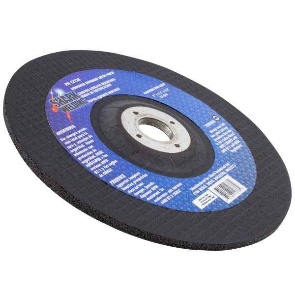 Shark Industries - 7″ Type 27 Aluminum Oxide Grinding Wheels Depressed Center – Hubless, 24 Grit. 7″ x 1/4″ x 7/8″ - Ridge Toolbox