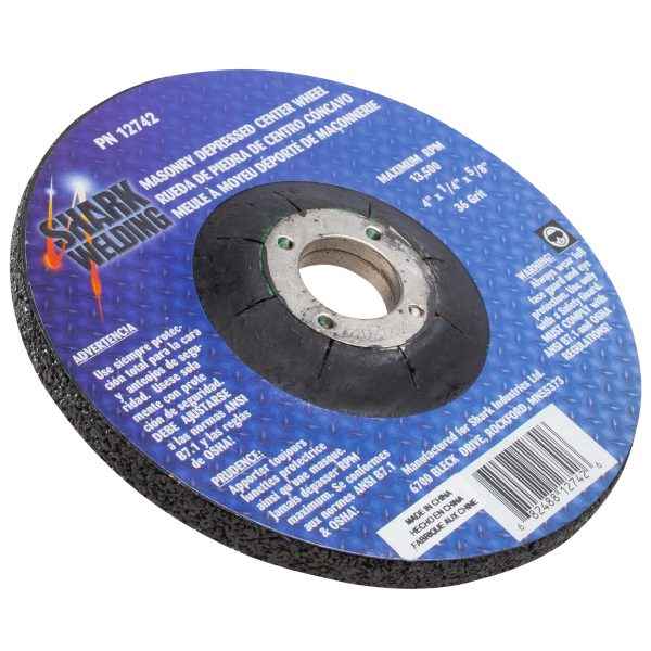 Shark Industries - Shark Industries - Depressed Center Type 27 Grinding Wheels for use on Masonry 4″x 1/4″ x 5/8 - Ridge Toolbox