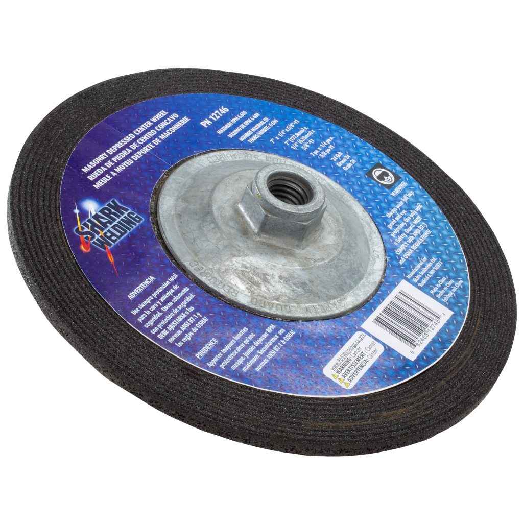 Shark Industries - Depressed Center Type 27 Grinding Wheels for use on Masonry 7″x 1/4″ x 5/8-11 - Ridge Toolbox