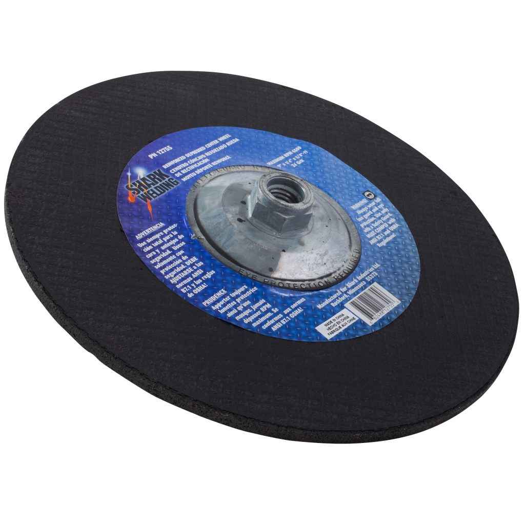 Shark Industries - 9″ Type 27 Aluminum Oxide Grinding Wheel – 1/4″ x 5/8″-11, 24 Grit - Ridge Toolbox