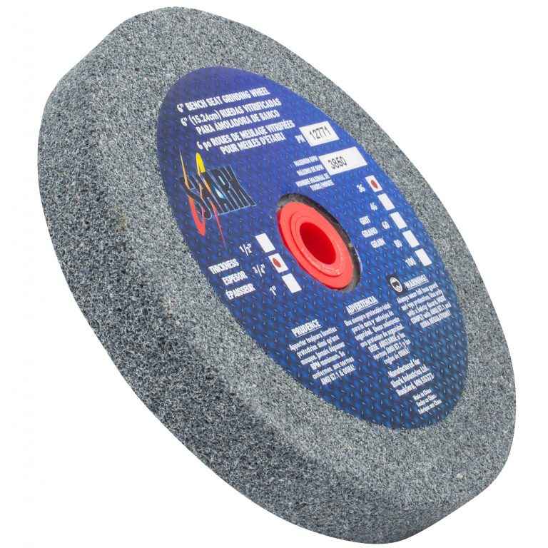 Shark Industries - Bench Seat Grinding Wheel – Size 6″ x 3/4″ Thick x 1″ Arbor – 36 Grit, 60 Grit, 80 Grit – Aluminum Oxide - Ridge Toolbox