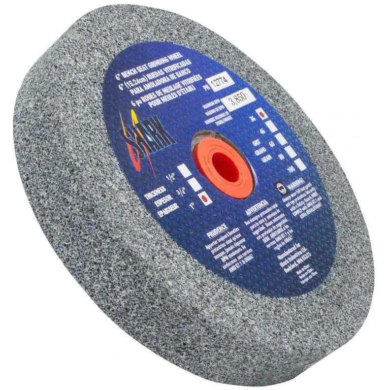 Shark Industries - Bench Seat Grinding Wheel- Size 6″x 1″ Thick x 1″ Arbor – 36 Grit, 60 Grit, 80 Grit – Aluminum Oxide - Ridge Toolbox