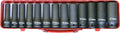 1/2 Sq. Dr. 13 Piece Impact Deep 6-Point Socket Set  10-27mm