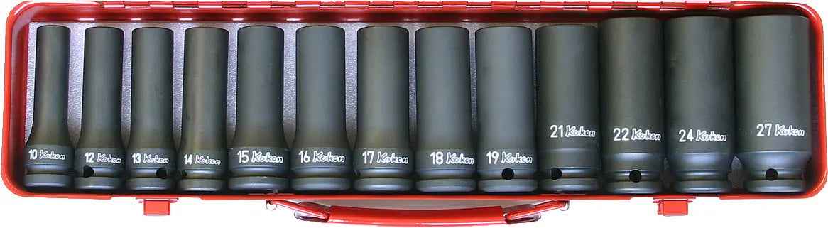 1/2 Sq. Dr. 13 Piece Impact Deep 6-Point Socket Set  10-27mm