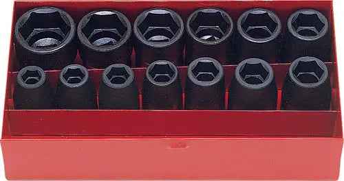 1/2 Sq. Dr. Socket Set  3/8 - 1.1/8 6 point  12 pieces
