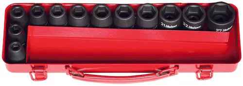 1/2 Sq. Dr. 12 Piece Impact 6 point Socket Set  10-27mm