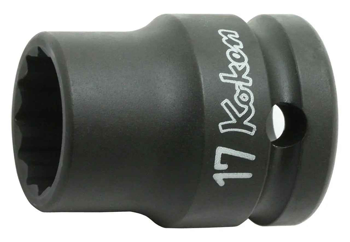 1/2 Sq. Dr. Socket  16mm 12 point Length 38mm Thin walled