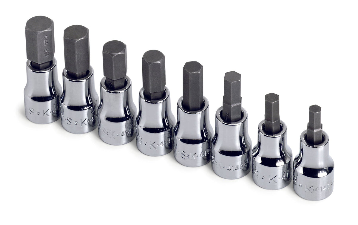 SK Tools USA - 8 Piece 3/8" Drive Metric Hex Bit Socket Set - Ridge Toolbox