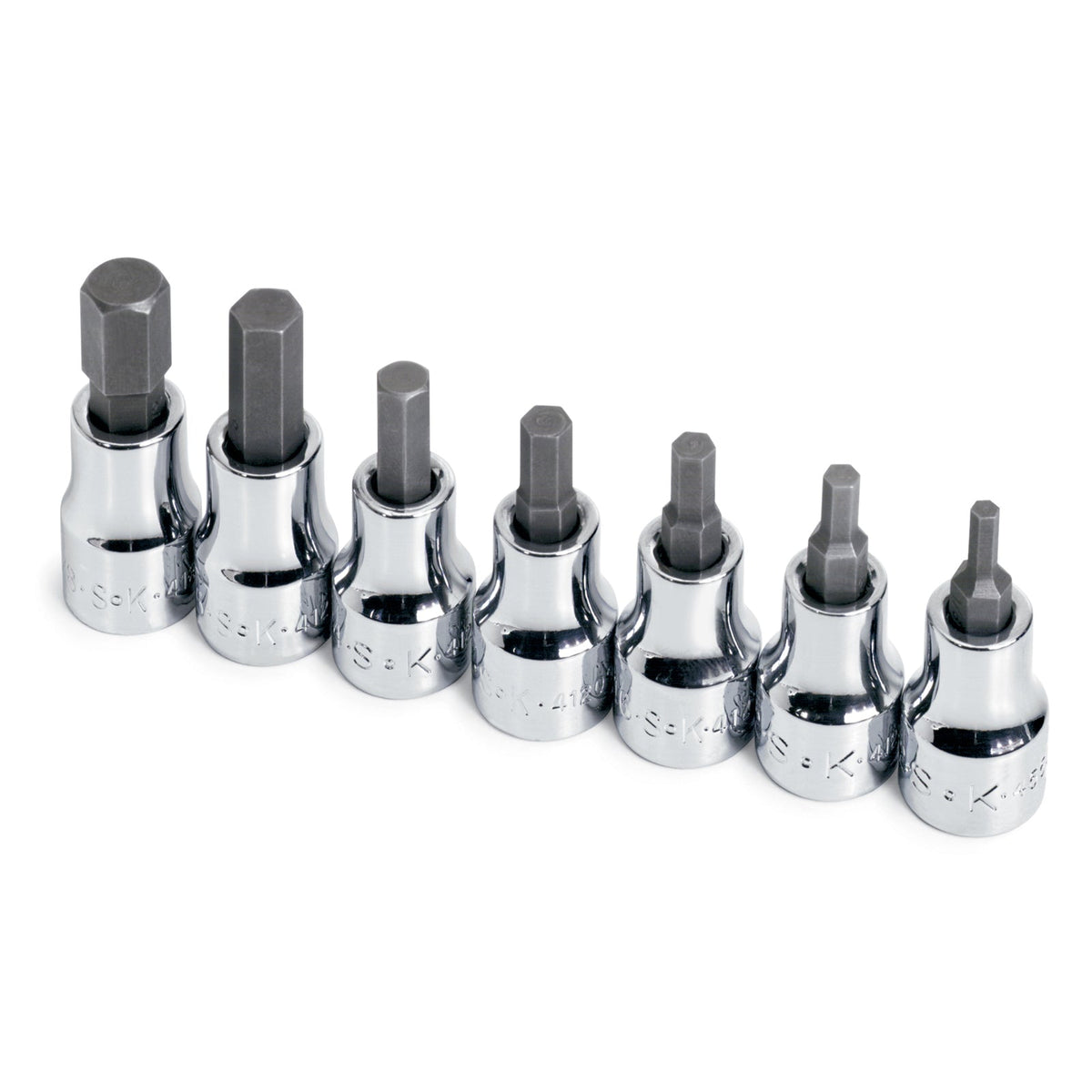 SK Tools USA - 7 Piece 3/8" Drive Fractional Hex Bit Socket Set - Ridge Toolbox