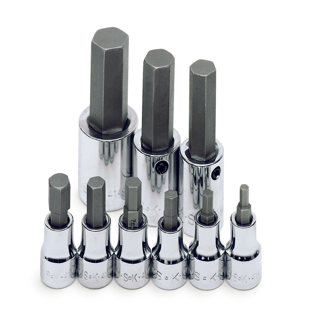 SK Tools USA - 9 Piece 3/8" and 1/2" Drive Metric Hex Bit Socket Set - Ridge Toolbox