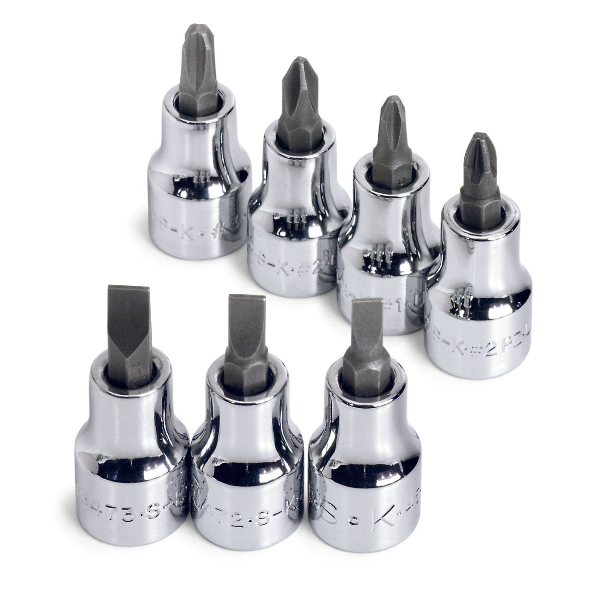 SK Tools USA - 7 Piece 3/8" Drive Screwdriver Bit Socket Set - Ridge Toolbox