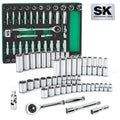SK Tools USA - 49 Piece 1/2" Drive, 6 Point, Standard & Deep, SAE & Metric Chrome Socket Set - Ridge Toolbox