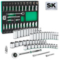 SK Tools USA - 51 Piece 3/8" Drive, 6 Point, Standard & Deep, SAE & Metric Chrome Socket Set - Ridge Toolbox