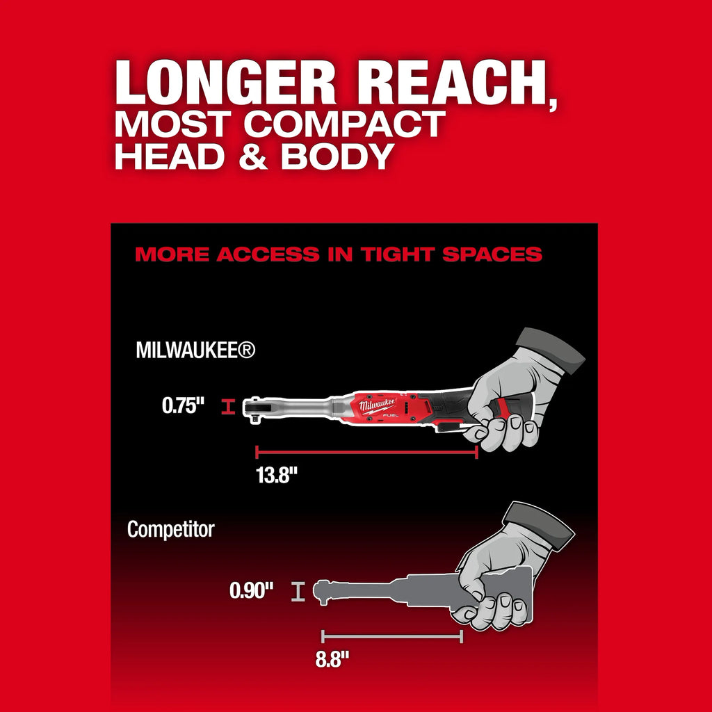 Milwaukee 3058-20 M12 FUEL™ 1/4" Extended Reach Ratchet (Tool Only)