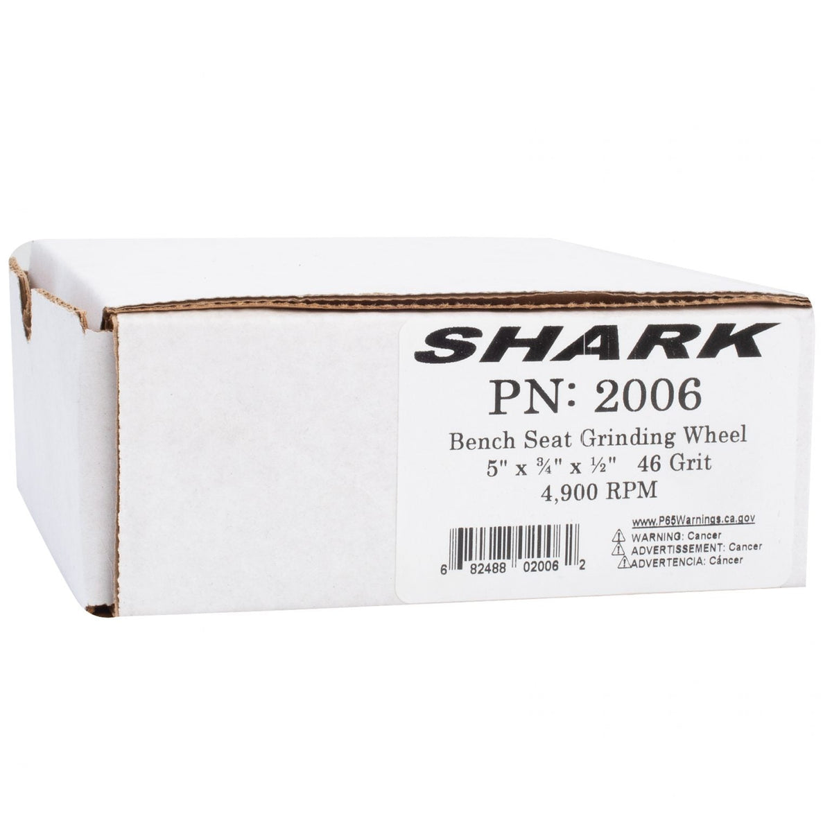 Shark Industries - Bench Seat Grinding Wheel Type 1 . Size 5″ x 3/4″- 46 Grit. Made of Aluminum Oxide - Ridge Toolbox