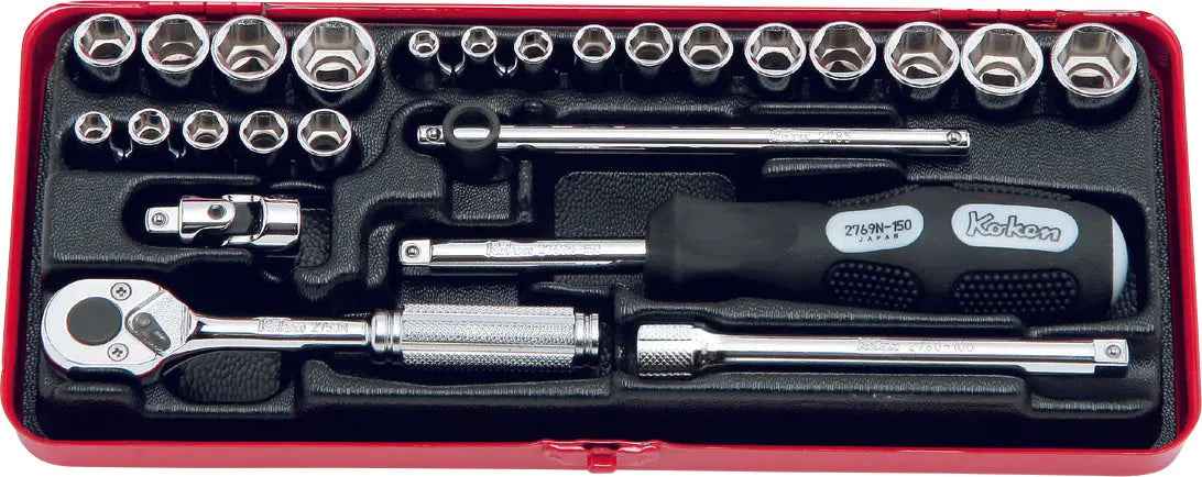 1/4 Sq. Dr. Socket Set   6 point   25 pieces