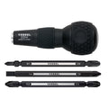 Vessel BALL GRIP 1/4" Hex. Bit Interchangeable Screwdriver Set with 3PC. Bit Set