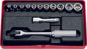 1/4 Sq. Dr. 13 Piece Metric 6-Point Socket Set  4-12mm