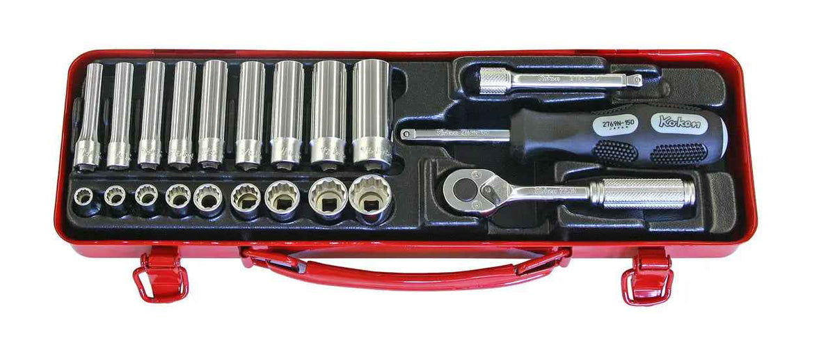 1/4 Sq. Dr. 21 Piece SAE 12-Point Socket Set  7/32-9/16