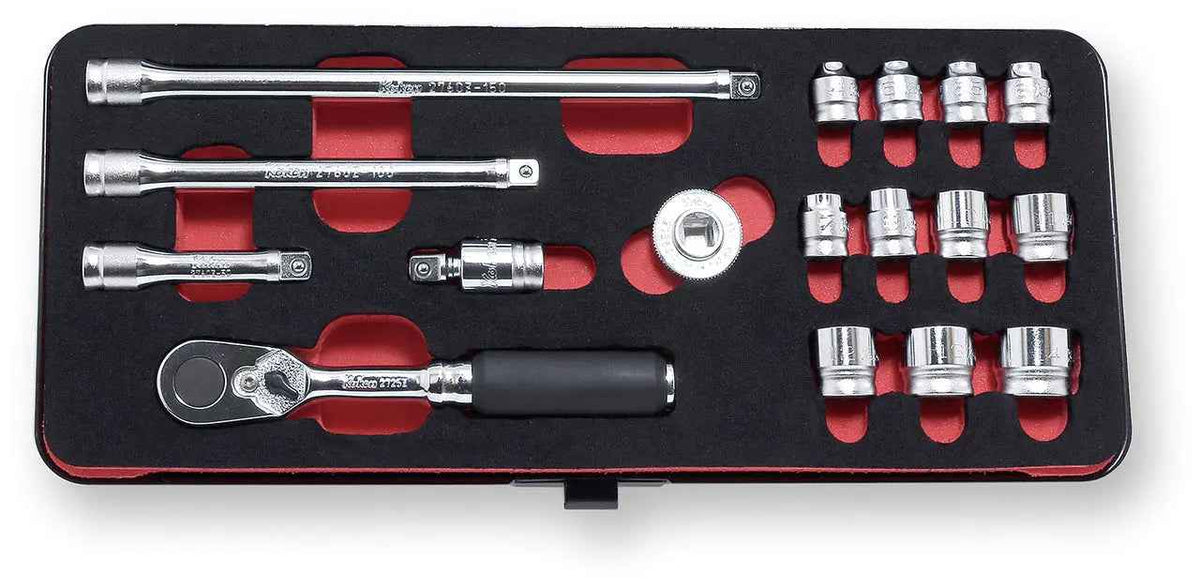 1/4 Sq. Dr. 17 Piece Z-Series 6-Point Metric Socket Set  4-14mm