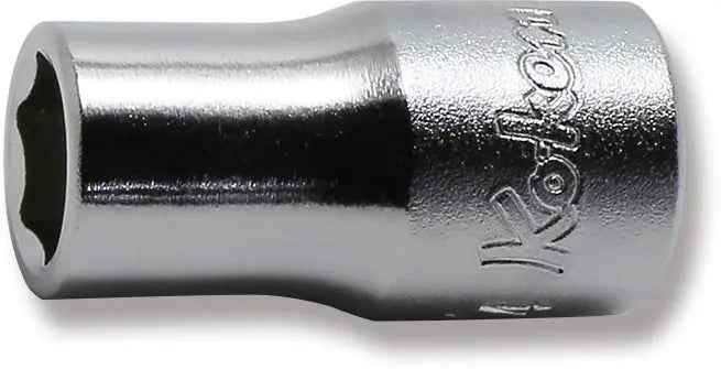 1/4 Sq. Dr. Socket  1/4 6 point Length 22mm