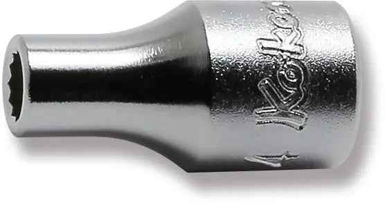 1/4 Sq. Dr. Socket  4mm 12 point Length 22mm