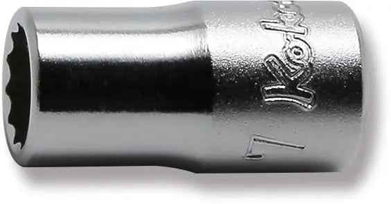 1/4 Sq. Dr. Socket  7mm 12 point Length 22mm