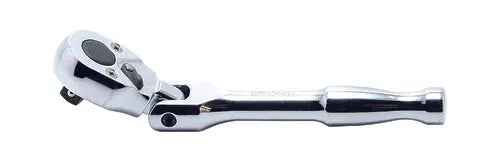 1/4 Sq. Dr. Ratchet Handle  20 teeth Short Length 116mm Flexible Head Polished Handle