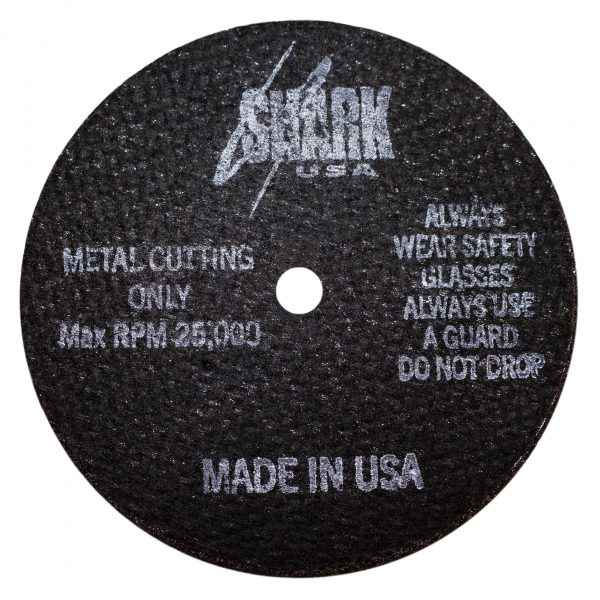 Shark Industries - Cut-Off Wheel – Aluminum Oxide – 3″ x 1/8″ x 1/4″ – 46 Grit – Made in USA - Ridge Toolbox