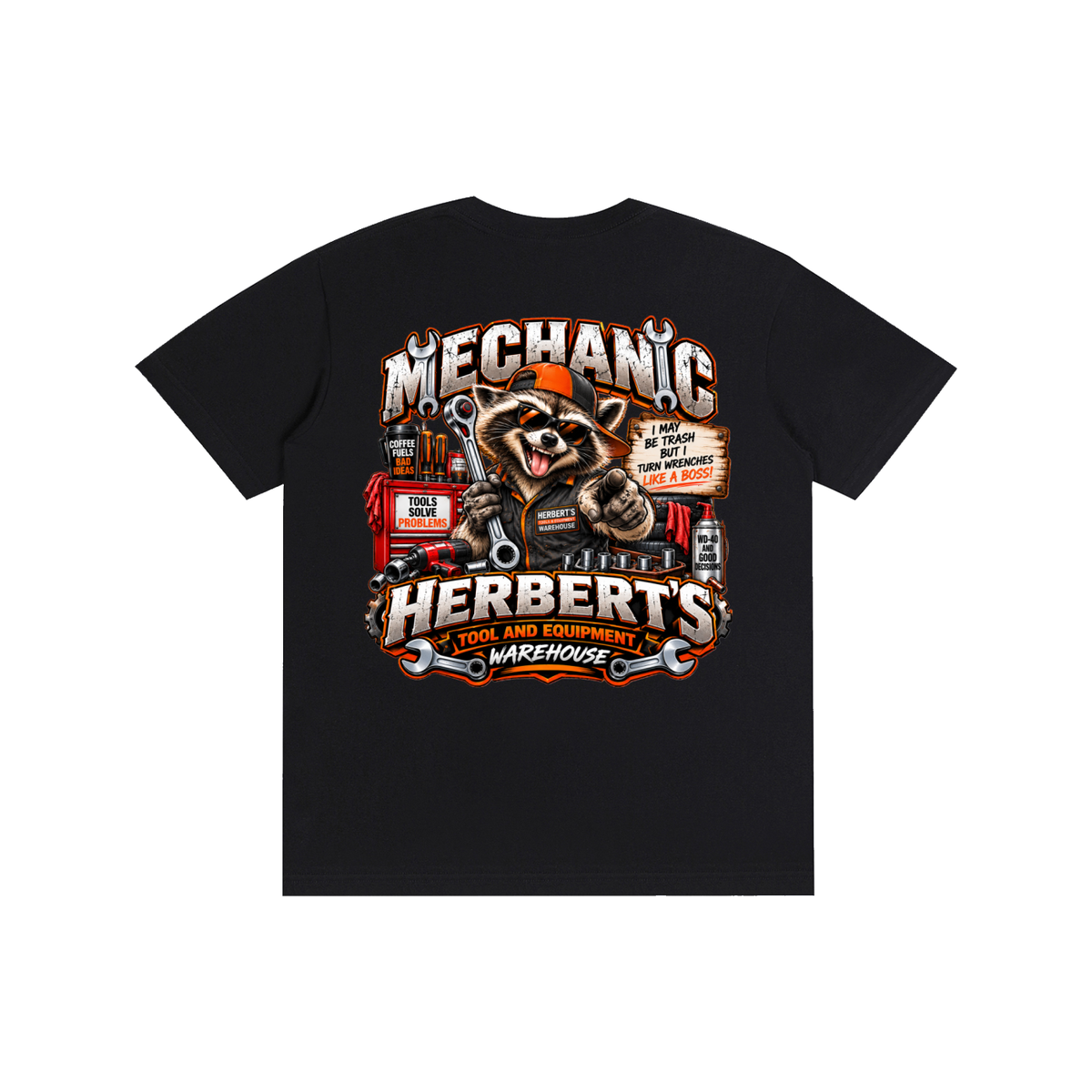 Ricky Raccoon Mechanic Tee - Herbert's Tool & Equipment