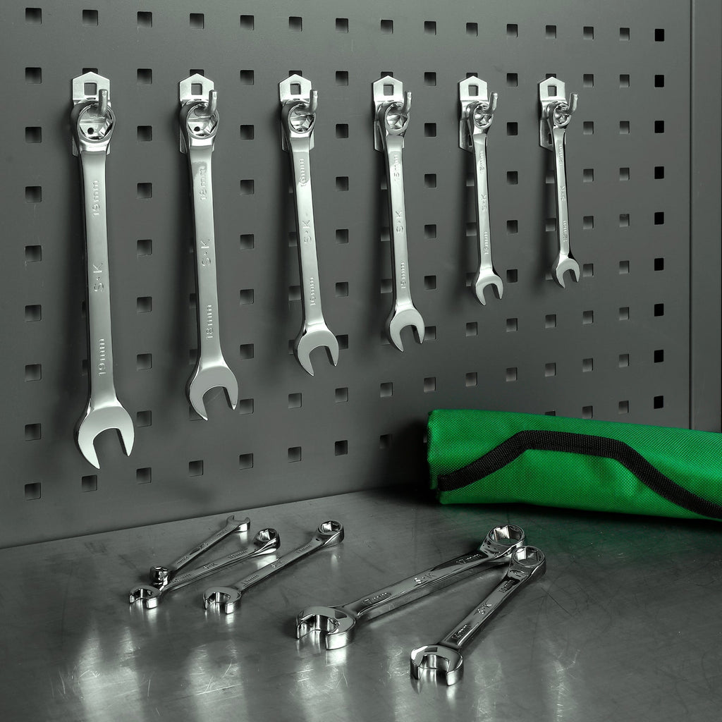 SK Tools USA - 11 Piece 6 Point Metric SuperKrome Combination Wrench Set - Ridge Toolbox