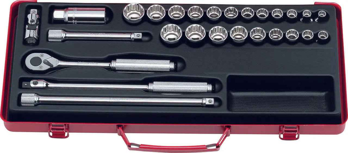 3/8 Sq. Dr. Socket Set   12 point   27 pieces