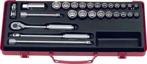 3/8 Sq. Dr. Socket Set   6, 12 point   17 pieces