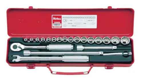 3/8 Sq. Dr. Socket Set   6, 12 point   21 pieces