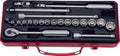3/8 Sq. Dr. Socket Set   6, 12 point   22 pieces