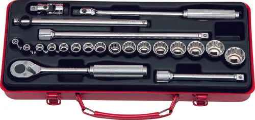 3/8 Sq. Dr. Socket Set   6, 12 point   22 pieces