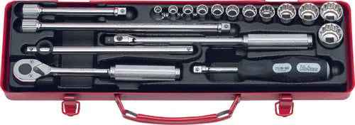 3/8 Sq. Dr. 18 Piece 12-Point Metric Socket Set  6-22mm